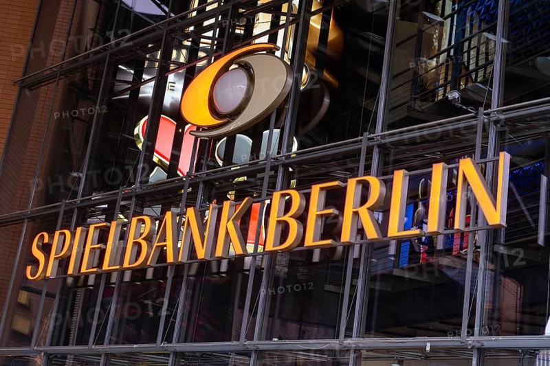 Spielbank Berlin, logo and lettering, Potsdamer Platz, Berlin, Germany