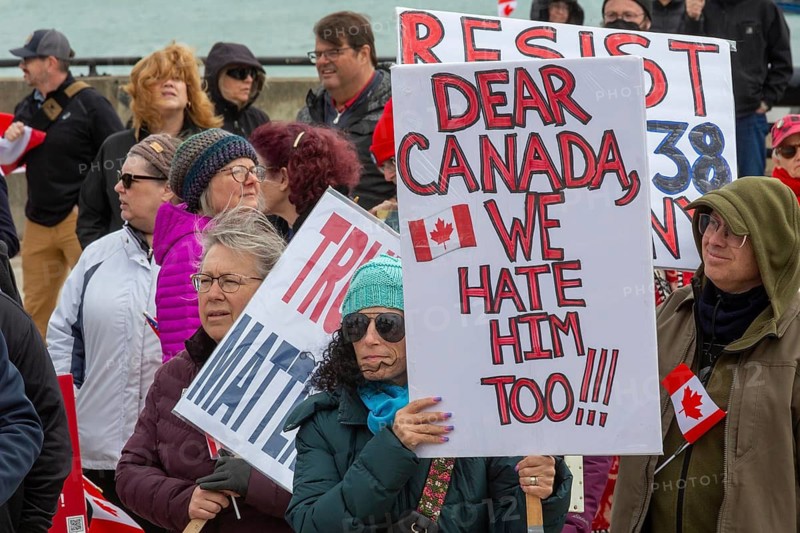 Detroit, Michigan USA - 26 April 2025 - A 'Bridging Our Friendship' rally on the banks of the Detroit River pushes back at the anti-Canada attitude of the Trump Administration. A similar rally took place acress the river in Windsor, Ontario, and at other border crossings in Michigan and Ontario