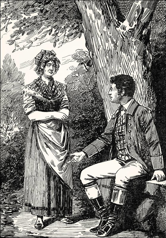 Hermann meets his mother, Hermann and Dorothea, an epic poem by Johann Wolfgang von Goethe