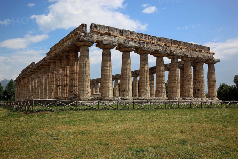 The Basilica, Temple of Hera, in Paestum, Campania, Italy