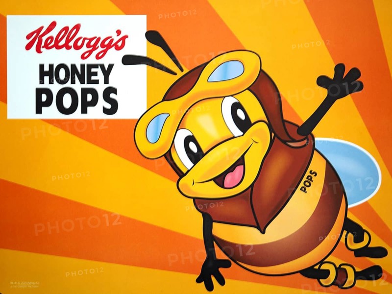 Sign, signs, tin signs, advertising signs, advertisement, nostalgia, old, old, advertising signs, product advertising, company logo, company, companies, trademark, collection, Kellogs, Honig Pobs, food, Lower Saxony, Federal Republic of Germany