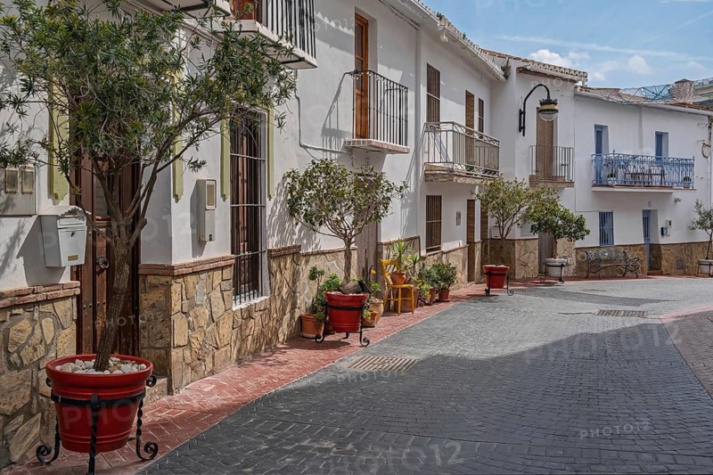 Alley in the village of Viñuela, Malaga province, Andalucia, Spain