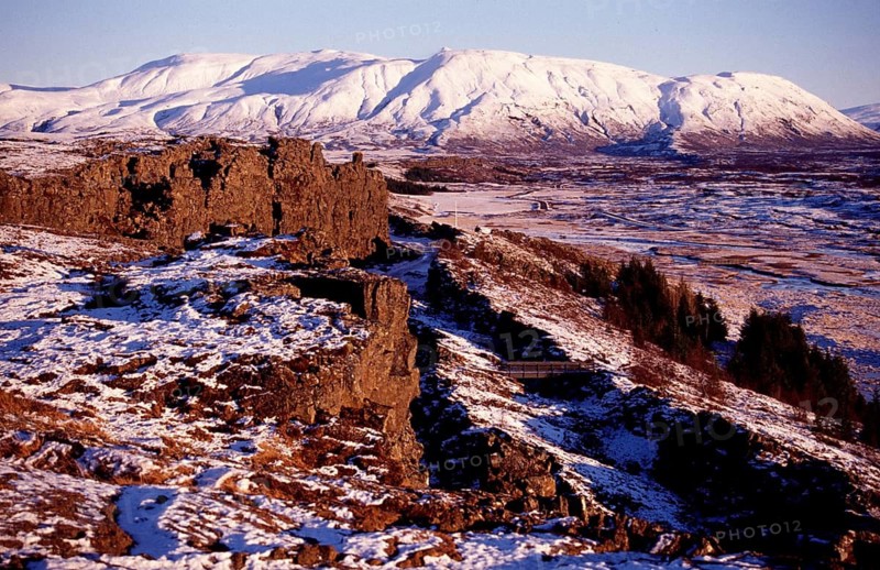 Thingvellir, Iceland, winter, national park, Allmännerschlucht, crevice