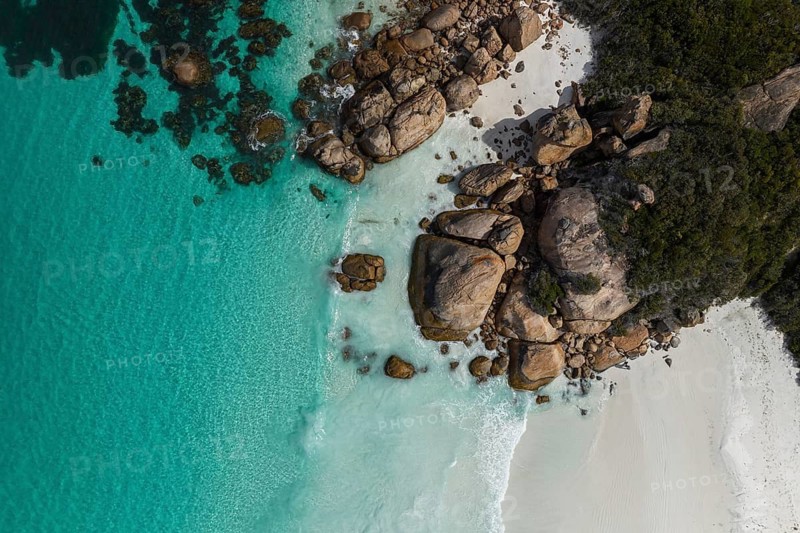Aerial view of Hellfire Bay, Cape Le Grande National Park, Esperance, Western Australia, Australia