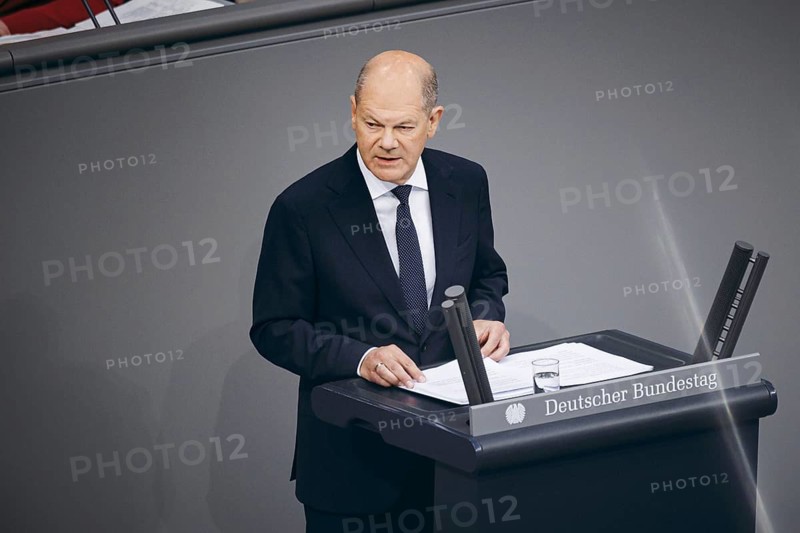 Federal Chancellor Olaf Scholz, (SPD), recorded during a government statement in the German Bundestag in Berlin, 06/06/2024