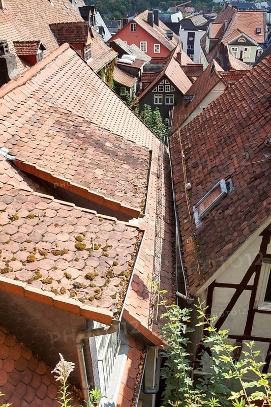 Overlooking the roofs of the historic centre, Marburg, Hesse, Germany, Europe, Über den Dächern von der Altstadt, Marburg, Hessen, Deutschland, Europa