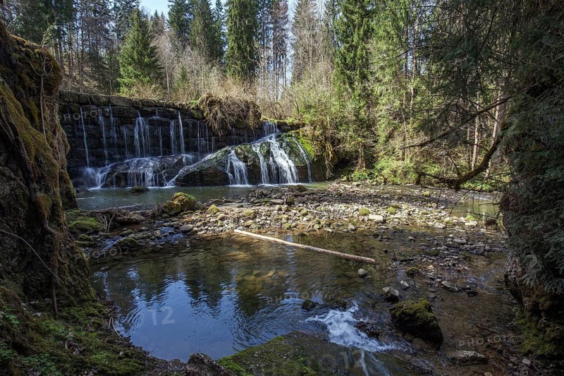 Gerats Waterfall, Gerats, Rettenberg, Oberallgäu, Allgäu, Bavaria, Germany