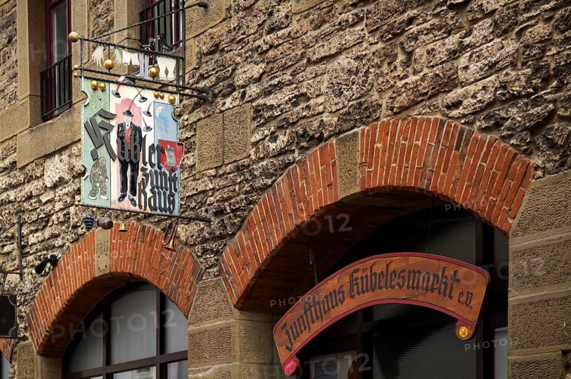 Guild sign, nose sign, Kübler Zunfthaus, Kübelesmarkt, Küblergasse, Altstadt, Bad Cannstatt, Stuttgart, Baden-Württemberg, Germany