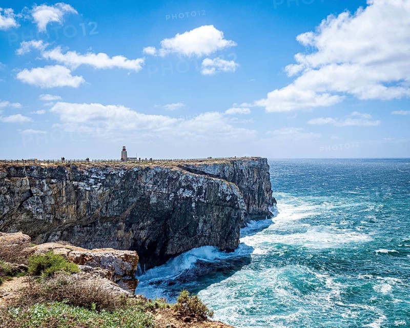 A lighthouse on a cliff, Fortaleza de Sagres, Sagres, Port