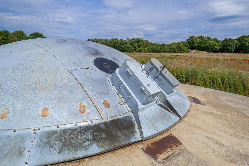 Cupola 120, twin 120 mm gun turret at Fort Eben-Emael, Belgian fortress neutralized by German paratroopers during the Second World War Two in Belgium