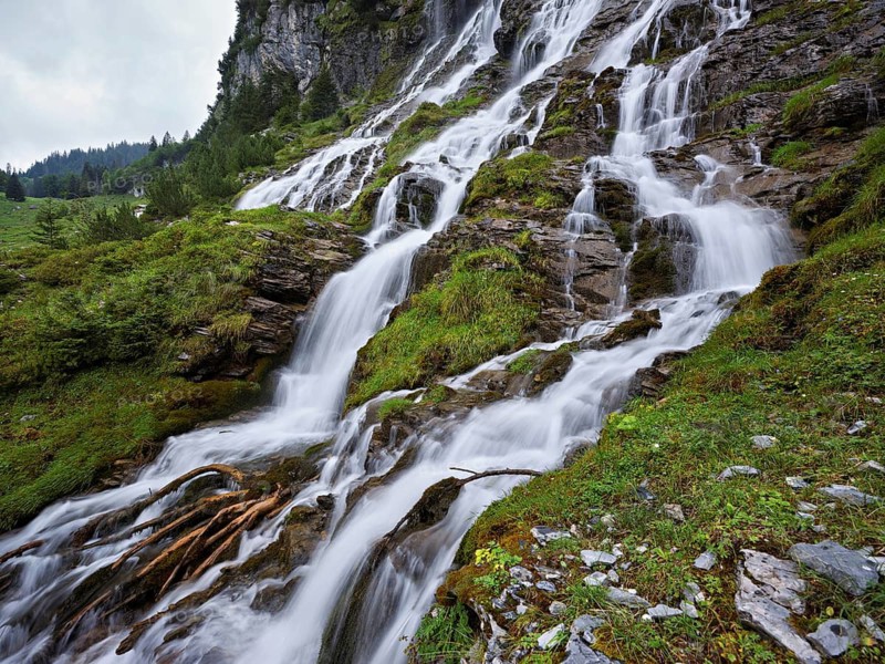 Cascades from the Jungibach Falls, Gental, Canton Bern, Switzerland