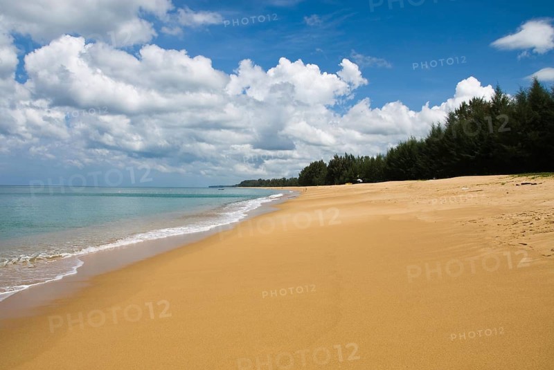 Mai Khao Beach in the north of the Thai holiday island Phuket, Thailand, Siam, Asia, Southeast Asia, beach, sandy beach, island, holiday paradise, blue sky