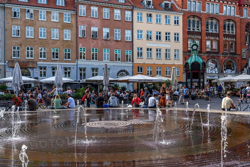 Old Town, City Centre, Kultorvet Square, Fontæne Fountain, Gastronomy, Shops, Copenhagen, Denmark