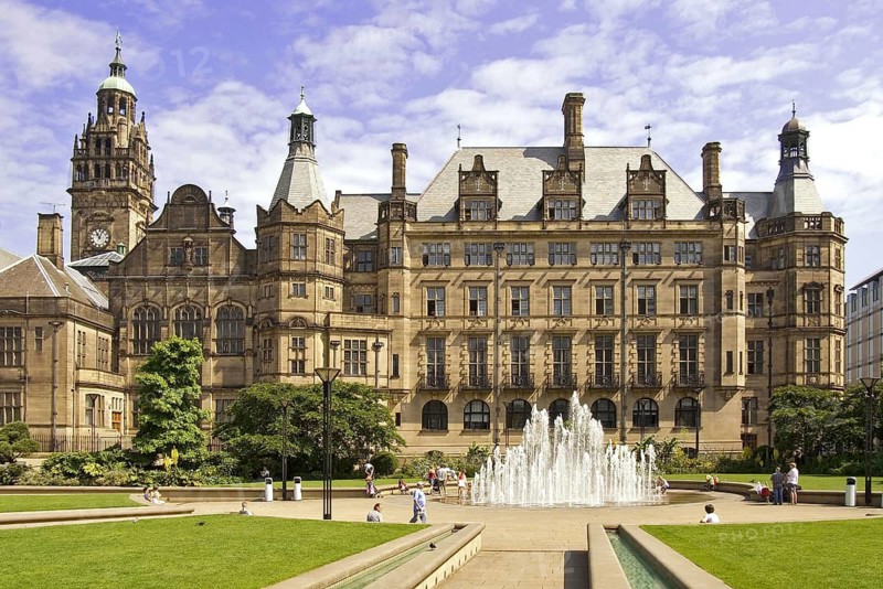 Sheffield Town Hall in central England, which also has a publicly accessible collection of silverware