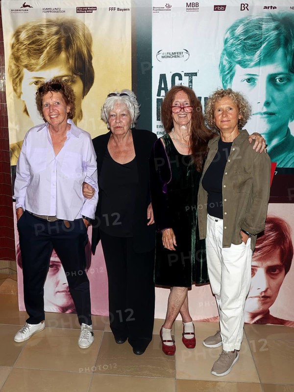 Producer Birgit Schulz, secretary to Gerd Bastian, founding member of the Green Party, Eva Quistorp, director Doris Metz, Berlin premiere Petra Kelly, Act Now, 04.09.2024, Delphi Filmpalast, Berlin