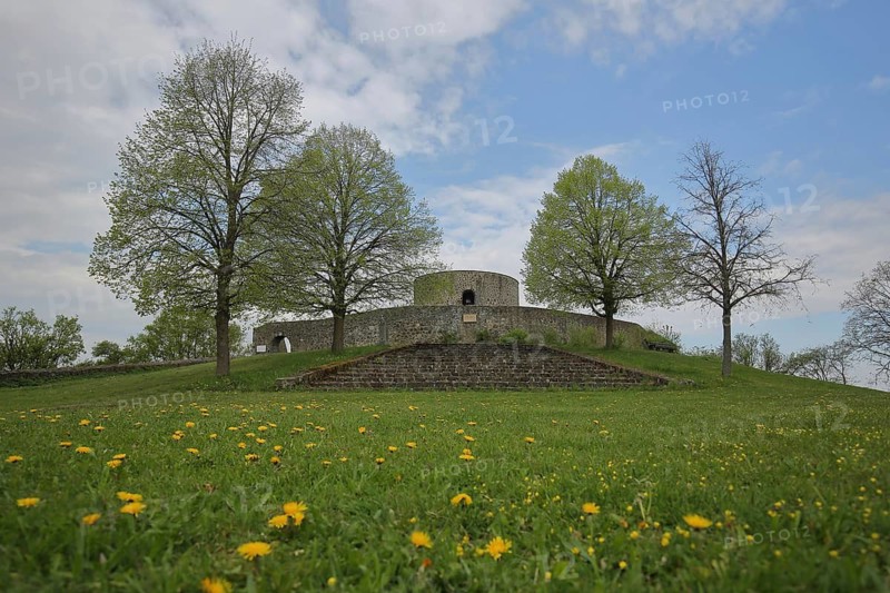 Heiligenburg Castle built 12th century with tower, Heiligenberg, Felsberg, Hesse, Germany