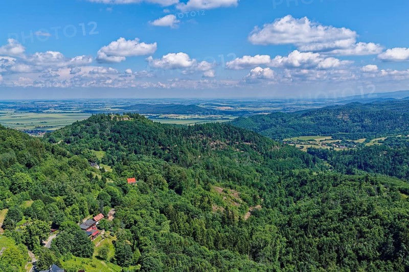 Silberberg Fortress, Twierdza Srebrna Gora, a mountain fortress from the 18th century. It is the largest fortress in Europe and is on the list of candidates for UNESCO World Heritage. aerial view. Srbrna Gora, Stoszowice, Peterwitz, Silesia, Poland