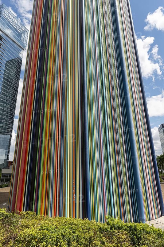 Le Moretti tubes, ventilation tower, designed by the artist Raymond Moretti, La Défence, largest office block in Europe, Paris, Île-de-France, France