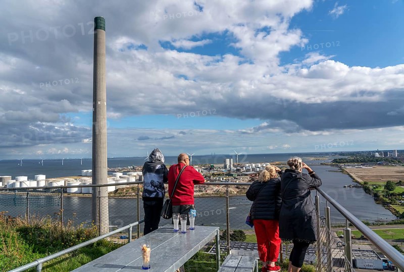 CopenHill, waste incineration plant and artificial ski slope, viewing platform, garden and gastronomy, 90 metres high and 400 metres long slope on artificial turf, Copenhagen, Denmark