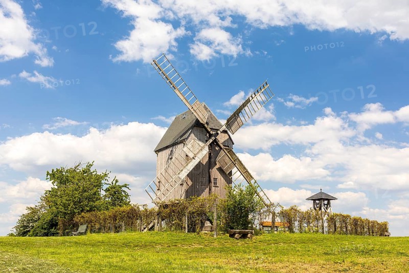Trestle windmill on the Liebschützberg, Saxony, Germany