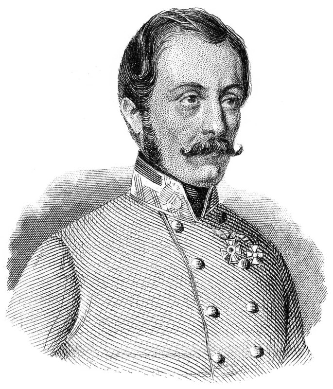 Portrait of Ludwig August Ritter von Benedek or Lajos Benedek, 1804 - 1881, an Austrian general of Hungarian descent, Portrait von Ludwig August Ritter von Benedek, 1804 - 1881, ein österreichischer Feldzeugmeister ungarischer Nationalität