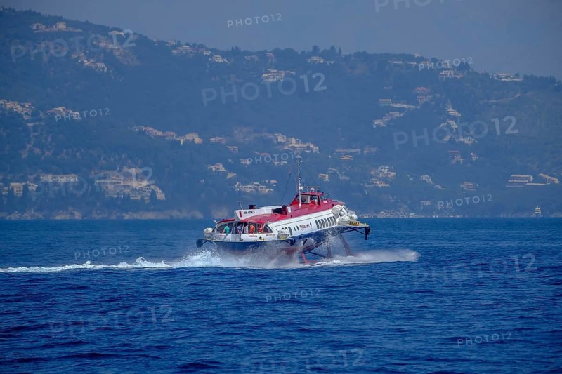 Saranda, Albania, Finikas Lines. Ferry travelling between Saranda Albania and Corfu Greece