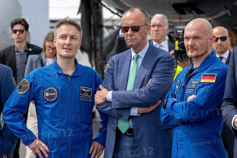 Alexander Gerst (German astronaut), Friedrich Merz and Matthias Maurer (German astronaut) – International Aerospace Exhibition (ILA), Berlin ExpoCenter Airport, Schönefeld, 10 June 2026