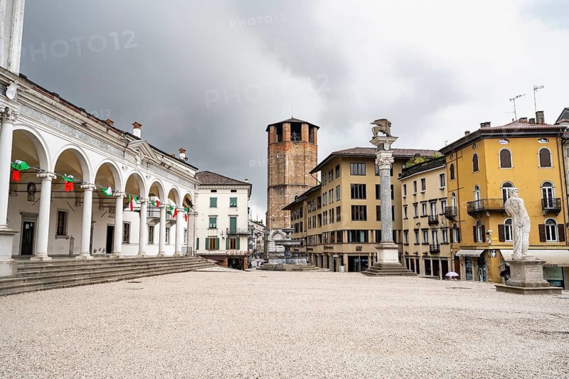 Main Square Piazza della Libertà with Loggia e Tempietto di San Giovanni and Tower of the Cattedrale di Santa Maria Annunziata, Old Town, Udine, Friuli-Venezia Giulia, ItalyPiazza della Libertà Main Square with Loggia e Tempietto di San Giovanni and Tower of the Cattedrale di Santa Maria Annunziata, Old Town, Udine, Friuli-Venezia Giulia, Italy