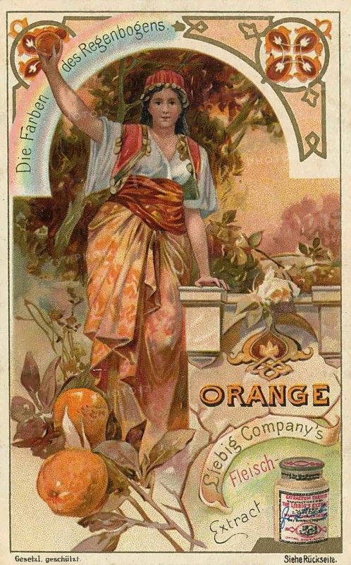 Picture series The colors of the rainbow, allegorical depiction of a woman in an underwater world, surrounded by shades of blue, mythical creatures and marine plants, favorite image, digitally restored reproduction of a collector's painting from around 1900, exact date unknown