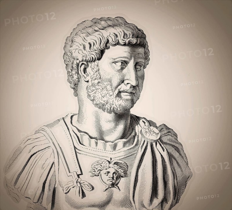 Hadrian or Publius Aelius Hadrianus Augustus, 76 - 138, Roman emperor, digitally edited