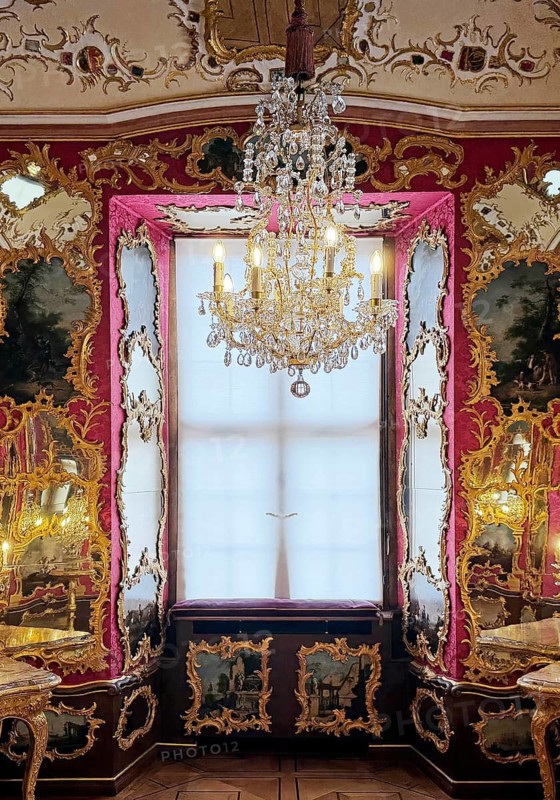 The Mirror Cabinet, historic rooms in the city palace, Baroque Quarter, Fulda, East Hesse, Hesse, Germany