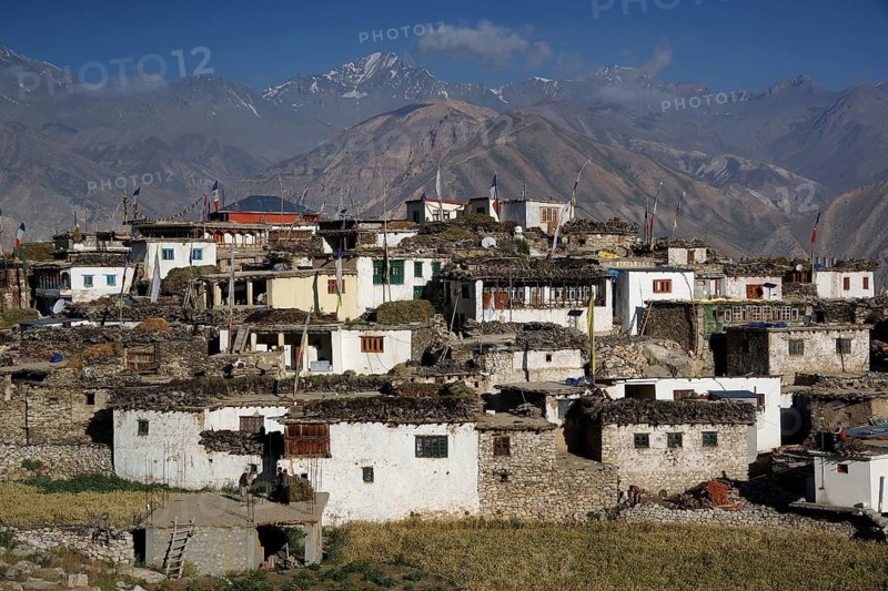 View of the village of Nako, in the district of Kinnaur, Himachal Pradesh state, India, Nako, India