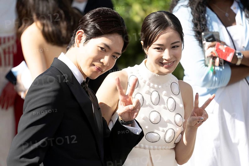 Cannes, France - 15.5.2024: Kouhei Matsushita and Suzu Hirose during the photocall for A PALE VIEW OF HILLS at the 78th Cannes International Film Festival. The film festival will take place from 13 to 24 May 2025