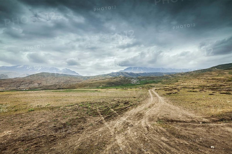 Road in Himalayas. Spiti valley, Himachal Pradesh, India