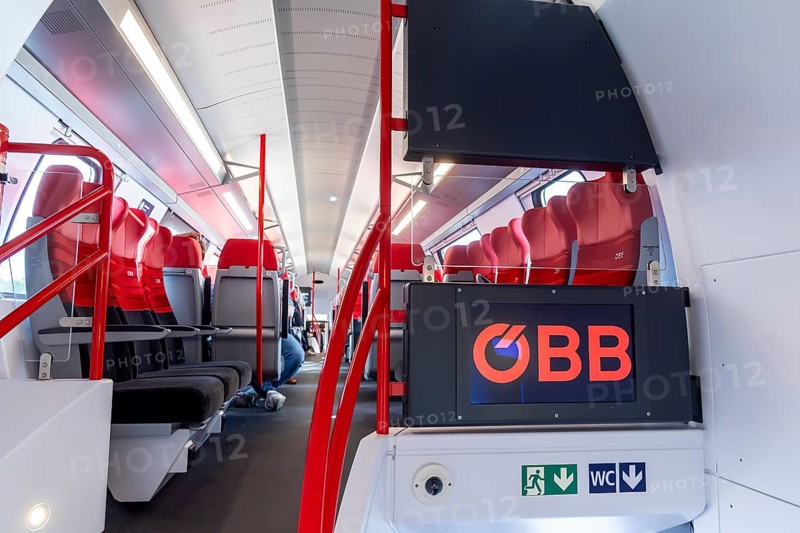 KISS multiple unit, EMU from Stadler. ÖBB passenger transport. InnoTrans 2024. international trade fair for railway and transport technology. Berlin Exhibition Centre. Berlin, Germany