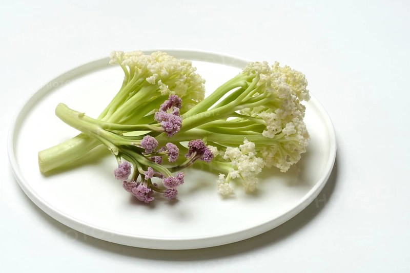 Fioretto, a cross between cauliflower and broccoli. The flowers are reminiscent of coral, vegetables