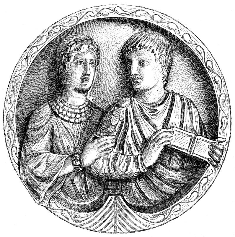 Flavius Stilicho or Stilico, c. 359-408, a high-ranking general Roman army, with his wife Serena