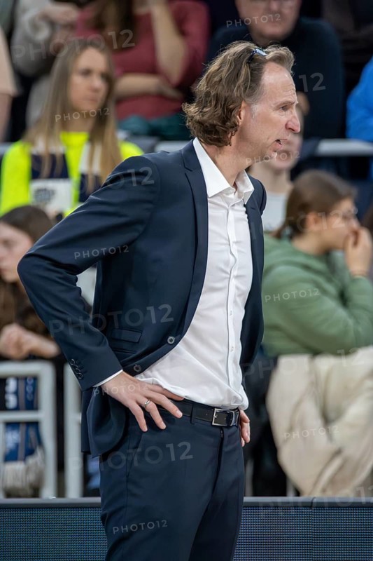 16.03.2024: Head Coach Ingo Freyer (Academics Heidelberg) at his team's game against the Rostock Seawolves