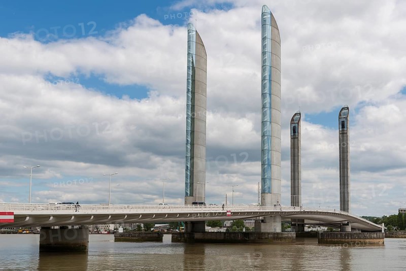The Pont Jacques Chaban-Delmas lift bridge across the Garonne in Bordeaux, France