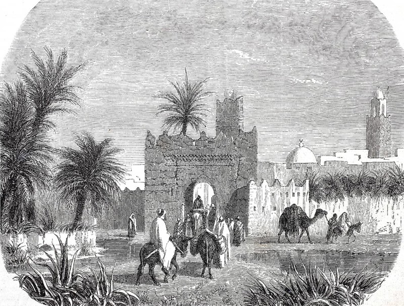 Touggourt, Tuqurt, Tuggurt, province of Touggourt in north-east Algeria, digitally enhanced reproduction of a 19th century original, historical
