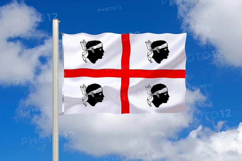 The flag of Sardinia, Italy, Europe, EU, studio shot, Lower Saxony, Federal Republic of Germany