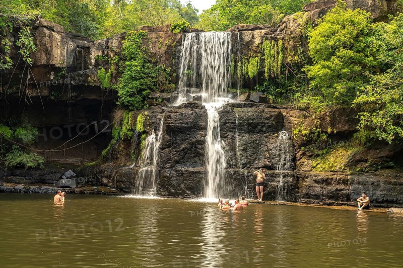 Klong Chao waterfall on the island of Ko Kut or Koh Kood in the Gulf of Thailand