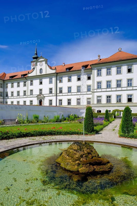 Prelate's garden. Benedictine Abbey Schäftlarn, Isar Valley, Upper Bavaria, Bavaria, Germany