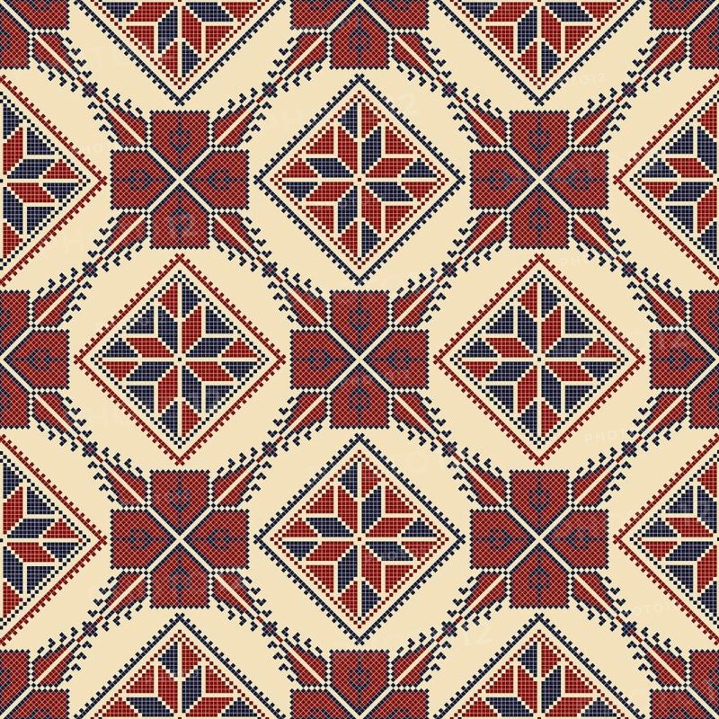 Embroidery Tatreez pattern, Palestinian fashion vector ornament
