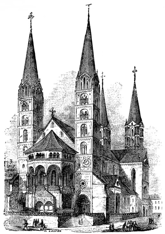 Bamberg Cathedral, Bavaria, Germany, historical illustration 1880