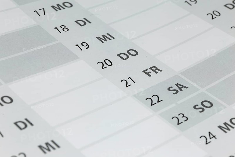 Close-up of a calendar for 2025
