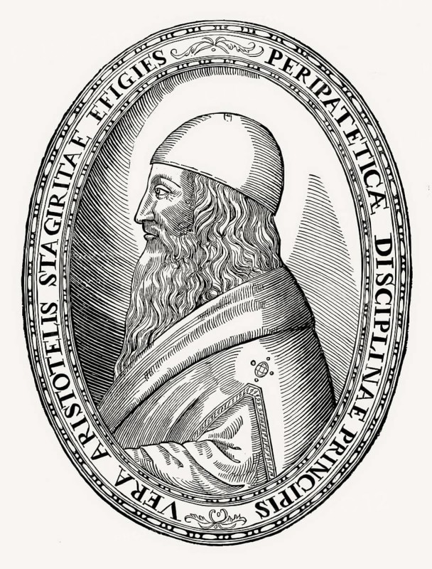 Frontispiece to his book Super Physicam Aristotelis, 1595, Thomas Aquinas, Thomas von Aquin, Tommaso d'Aquino, c.?1225 – 1274, Italian Dominican friar and priest, philosopher, theologian, and a jurist in the tradition of scholasticism, digitally edited