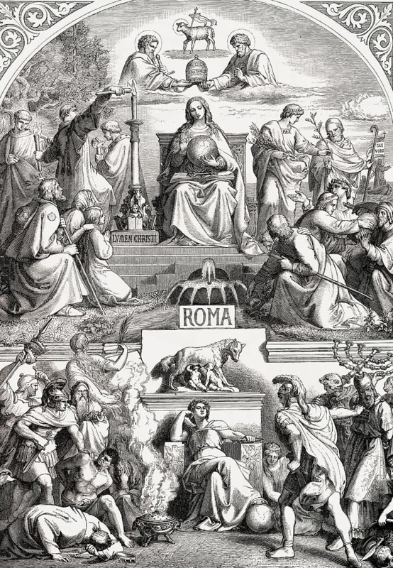 Allegory of pagan and Christian life in ancient Rome