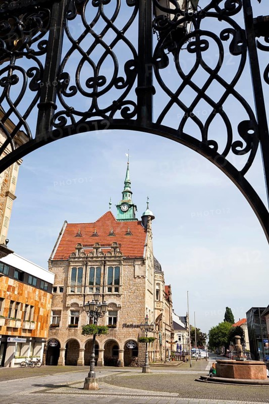 Market Square and Town Hall, Bueckeburg, Lower Saxony, Germany, Europe, Marktplatz und Rathaus, Bückeburg, Niedersachsen, Deutschland, Europa