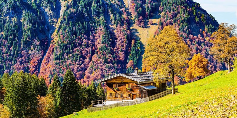 Gerstruben, a former mountain farming village in the Dietersbachtal valley near Oberstdorf, Allgäu Alps, Allgäu, Bavaria, Germany